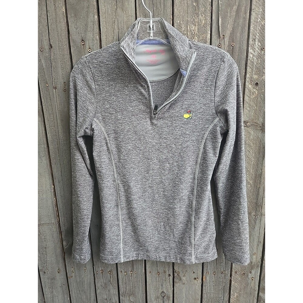 Magnolia Lane Tech womens Masters 1/4 Zip Pullover grey Long Sleeve size XS